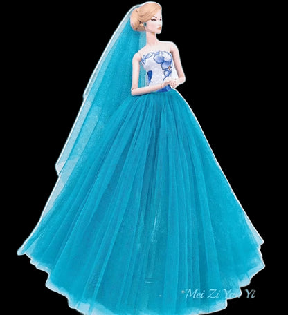 Special offer the original for barbie doll clothes wedding dress  Multilayer mermaid dress princess dress cake skirt view