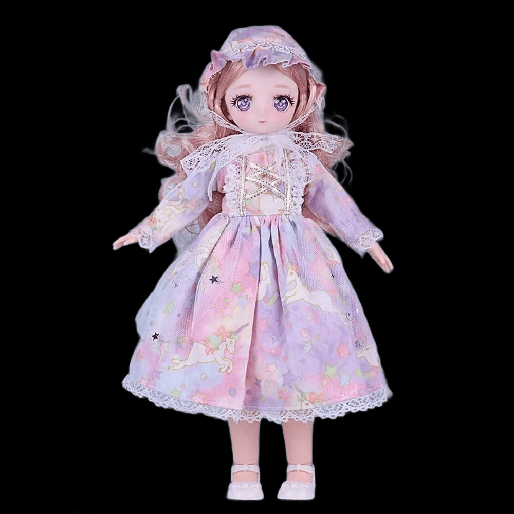 Pink Eyed 30cm Doll with Clothes Multiple Movable Joints Princess Style 3D Simulated Hinge Doll Fashion Cute 1/6 Bjd Doll view