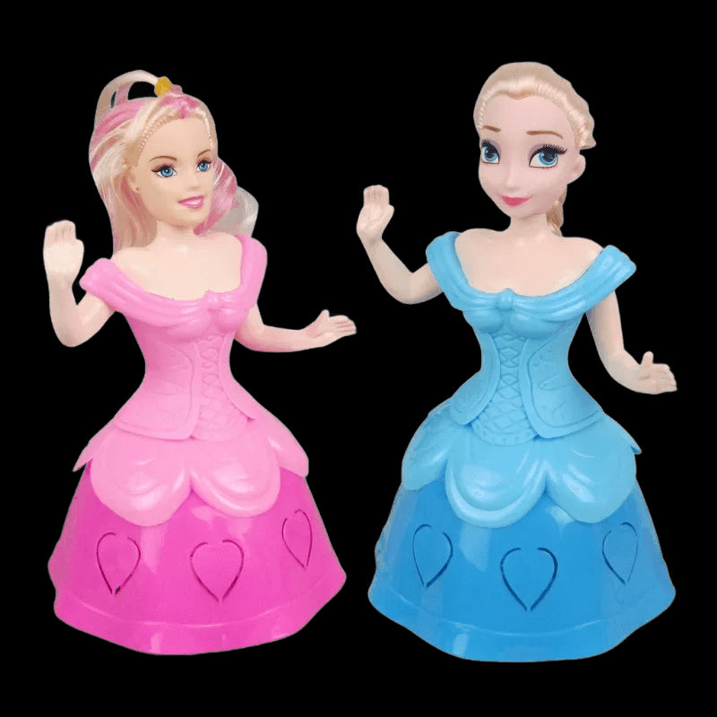 Disney Frozen Princess Electric Dancing Toys Elsa doll With Wings Movable Dolls Rotating Projection Light Music Model Gift view