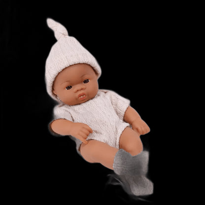 Black Reborn Dolls Silicone Reborn Baby Doll 20cm Dolls Baby Reborn Baby Doll Toys Soft Touch High Quality Doll for Children view