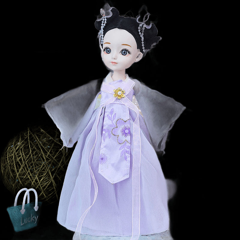 Bjd 1/6 Bjd Doll Blue Eyes Cothes Ancient Chinese Clothing Accessories Dress Smile Princess Girl Body Set Home Furnishings Gift view