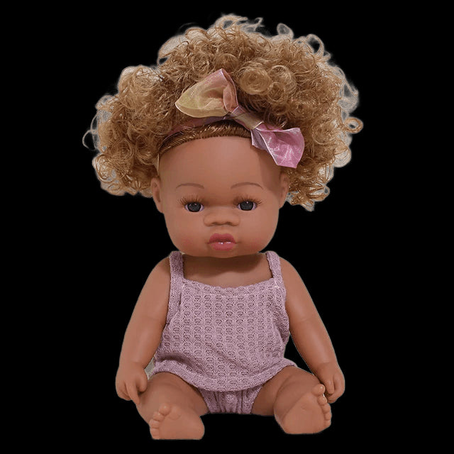 35cm American Reborn Baby Doll Black Soft Vinyl Baby Dolls Lifelike Newborn Baby Doll Girl Gift Doll Toy 14inch Dolls for Girls view