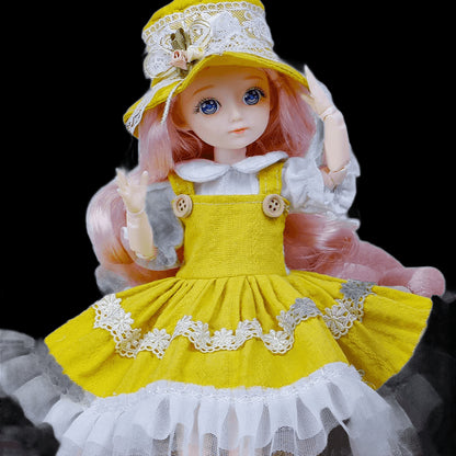 BJD Doll and Clothes Multiple Removable Joints 30cm 1/6 3D Eyes Doll Girl  Dress Up Birthday Gift Toy view