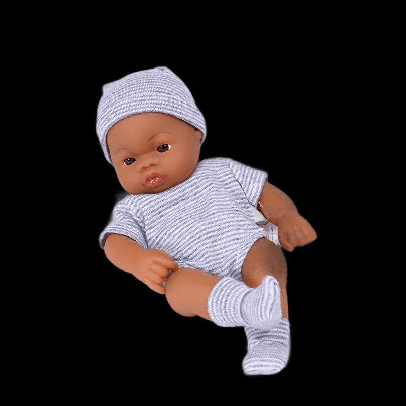 Black Reborn Dolls Silicone Reborn Baby Doll 20cm Dolls Baby Reborn Baby Doll Toys Soft Touch High Quality Doll for Children view