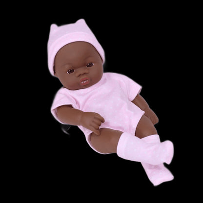 Black American Reborn Dolls Cute Mini 20cm Baby Bebe Doll Toys Full Body Vinyl Soft Girl Doll Reborn Baby Doll Toys Gift view