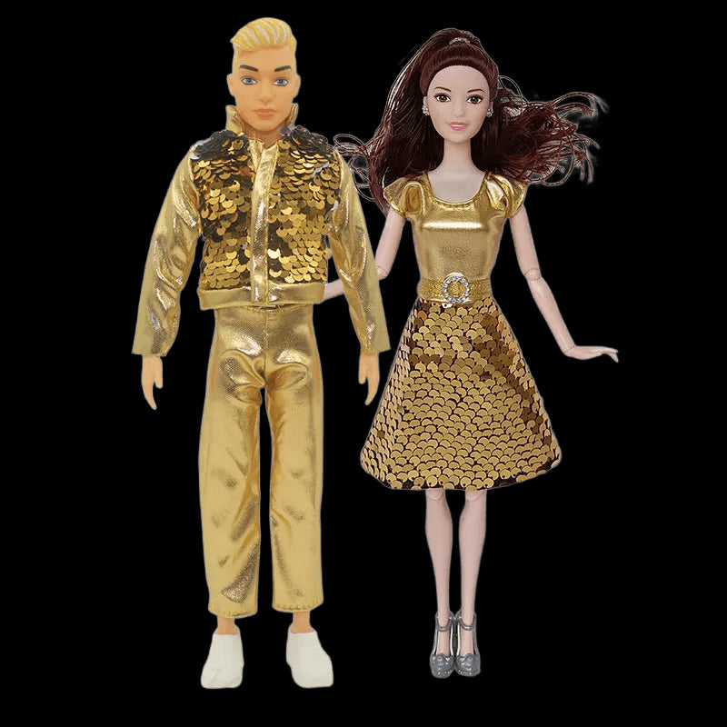 30cm Couple Doll Girlfriend & Boyfriend Ken Doll 1/6 Doll with Wheat Complexion Body Couple Outfit Parents Cosplay Toys Gifts view