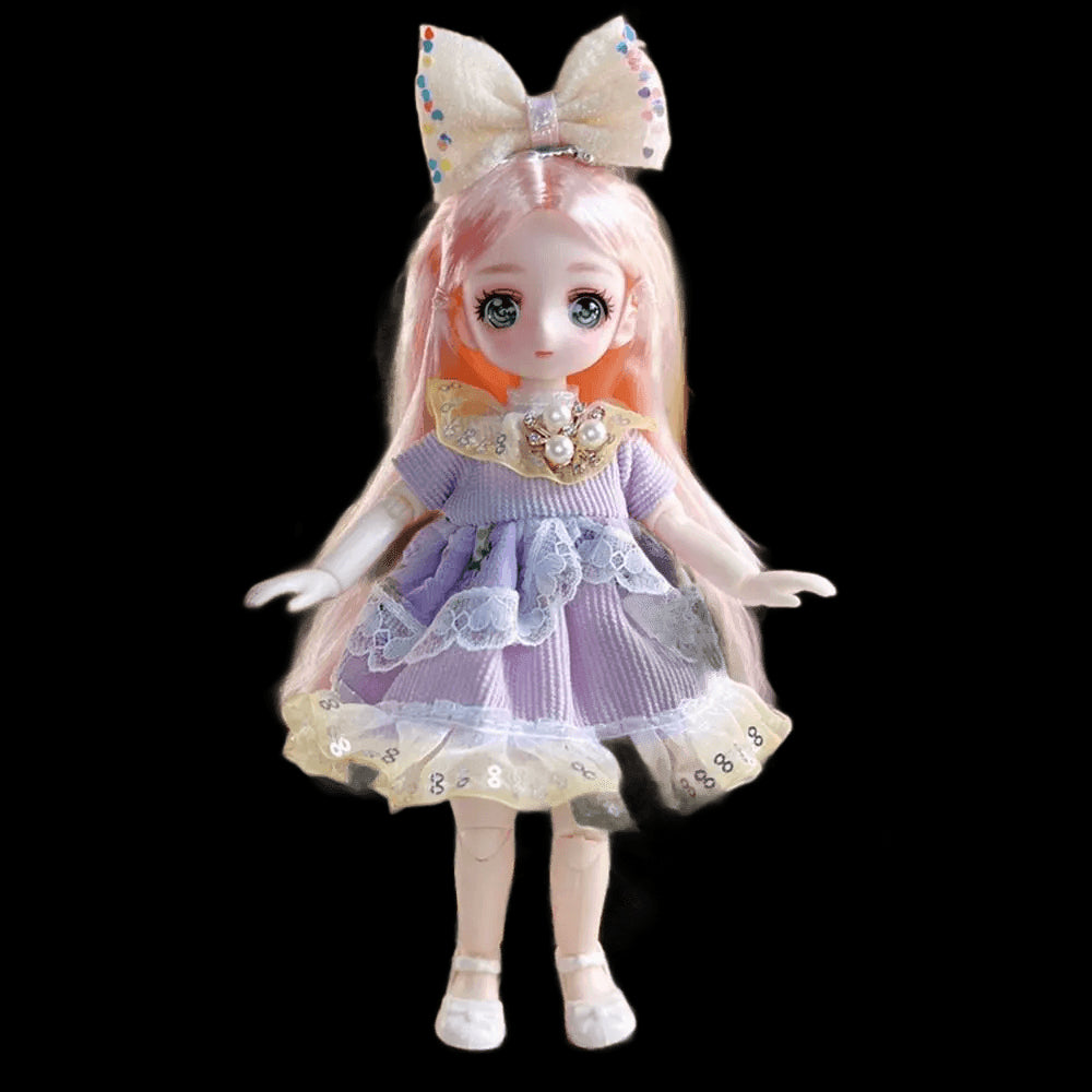 Dress Up BJD Doll Ancient Dress Doll 3D Eyes with Clothes Simulated Eye Hinge Doll Cute 1/6 BJD Removable Joints Doll Kids Toy view