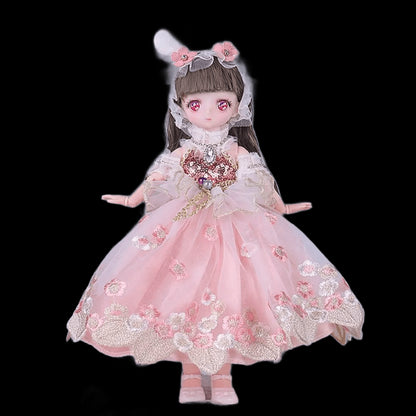 Pink Eyed 30cm Doll with Clothes Multiple Movable Joints Princess Style 3D Simulated Hinge Doll Fashion Cute 1/6 Bjd Doll view