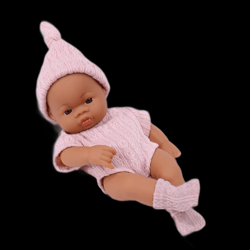 Black Reborn Dolls Silicone Reborn Baby Doll 20cm Dolls Baby Reborn Baby Doll Toys Soft Touch High Quality Doll for Children view