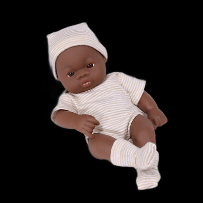 Black Reborn Dolls African Reborn Baby Doll 20cm Dolls Baby Reborn Baby Doll Toys Soft Touch High Quality Doll for Children Toys view