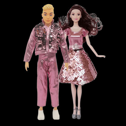 30cm Couple Doll Girlfriend & Boyfriend Ken Doll 1/6 Doll with Wheat Complexion Body Couple Outfit Parents Cosplay Toys Gifts view