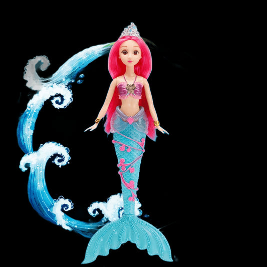 36cm New 3D Eye Mermaid Princess Doll Glowing Lights Music Mermaid Princess Toy Girl Birthday Gift view