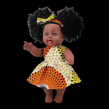 12inch africa black doll with clothes birthday's gift for kids cute PVC baby doll toys view