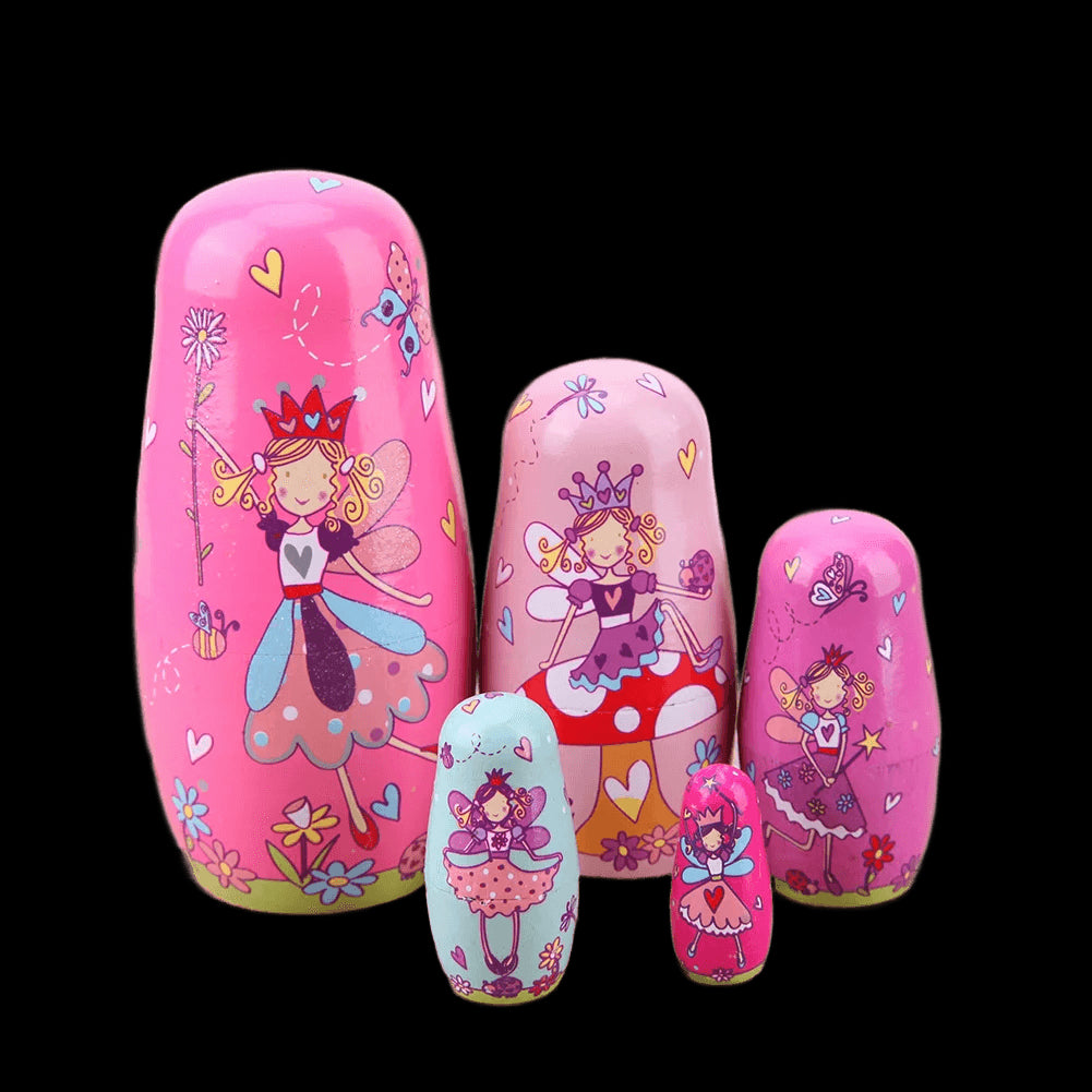 26 Styles 5/10pcs/Set Cute Wood Russian Nesting Babushka Matryoshka Doll Hand Paint Toys Craft Toys Home Decoration Kids Gifts view