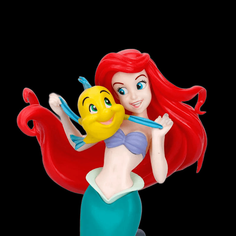 22cm Anime Disney Princess  Mermaid Ariel PVC Action Figures Model Car Cake Decorations Dolls Toys Kids Gifts view