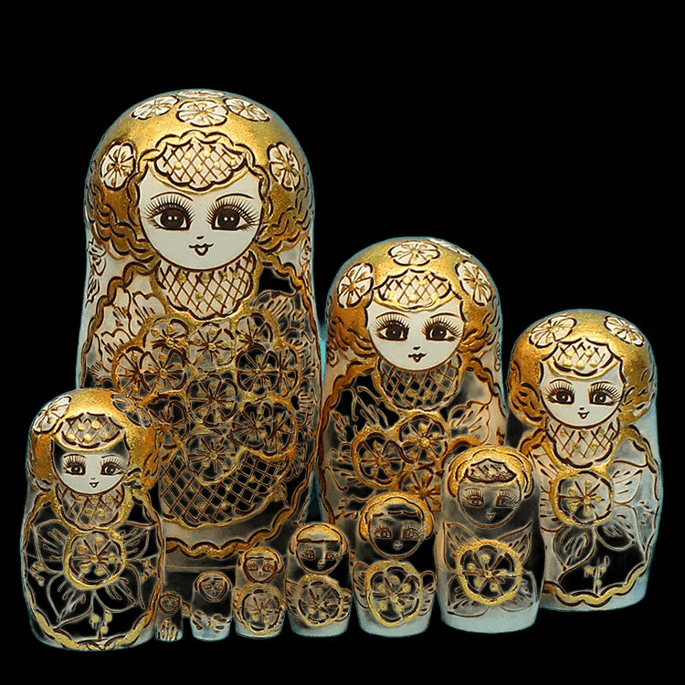 10pcs/set Wood Doll Russian Nesting Dolls Traditional Matryoshka Dolls Creative Christmas Gifts s Wood Crafts Home Decoration view