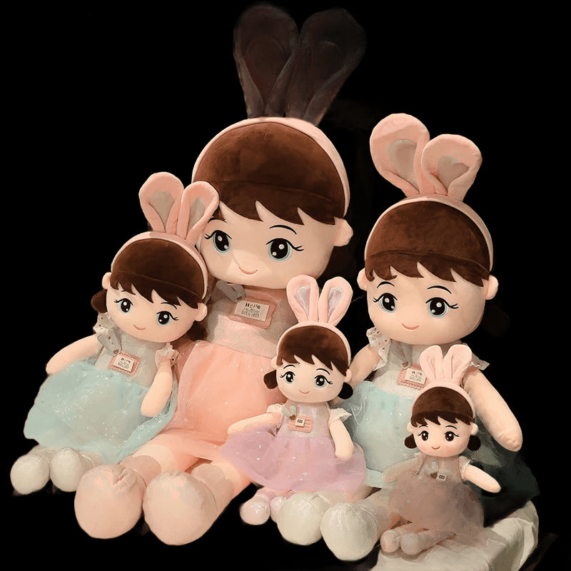 45cm Kawaii Plush Girl Dolls with Rabbit Ear Soft Stuffed Dolls Lovely Plush Toys Girl Toys Kids Birthday Valentine Gift view