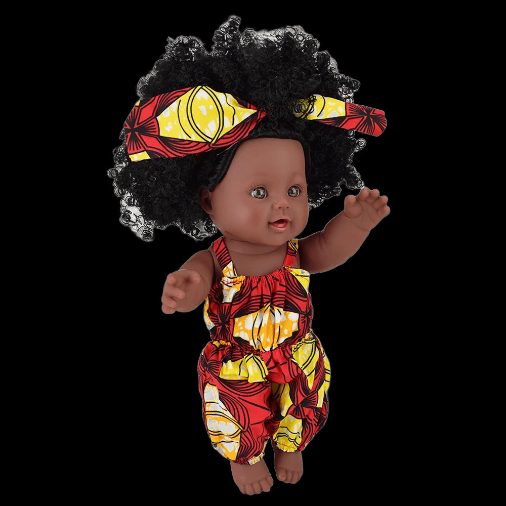 12 inch lifelike vinyl vinyl newborn baby African black cute baby dolls with curly hair view