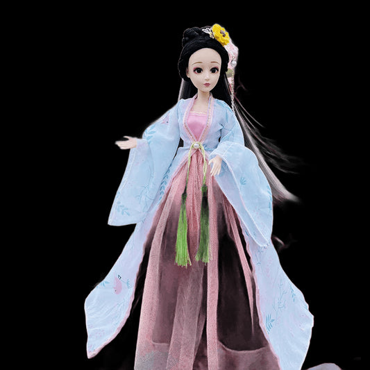 30cm Chinese Traditional Hanfu Doll Clothes Set Ancient Princess Doll 1/6 BJD Doll Headwear Accessories Ball Jointed Girls Toys view