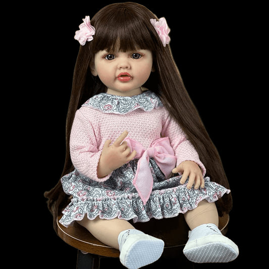 Silicone Baby Girl Reborn Doll With Clothes Cut Beautiful Realistic Newborn Doll Princess Toddler Boy Toy Gift 55 CM 22 Inch view