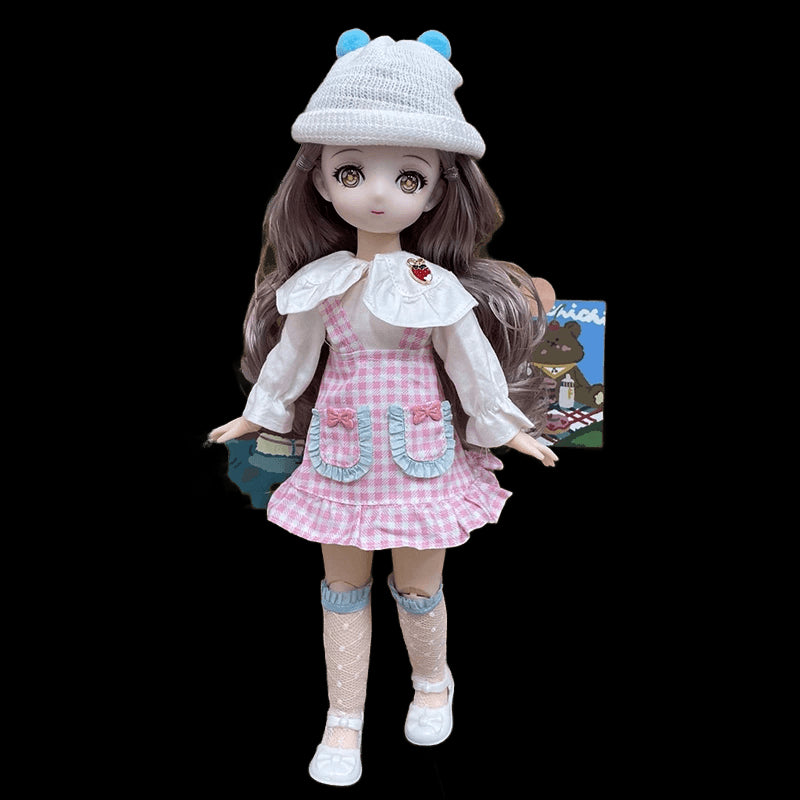 BJD Doll and Clothes 23 Multiple Removable Joints Full Set 30cm 1/6 3D Eyes Anime Doll Girl Dress Up Birthday Gift DIY Toys view