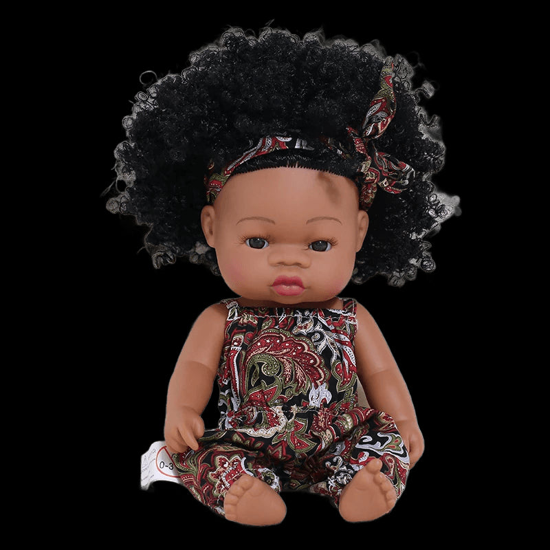 35cm Newborn Reborn African Doll Baby Simulation Soft Vinyl Children Lifelike Toys Christmas Birthday Toys Dolls for Babies view