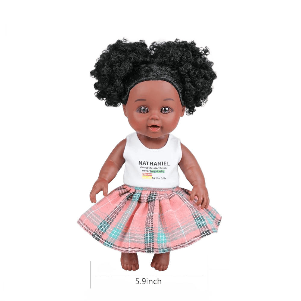 10inch mini lovely black doll afrcia PVC black baby doll for kids view