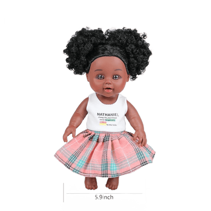 10inch mini lovely black doll afrcia PVC black baby doll for kids view