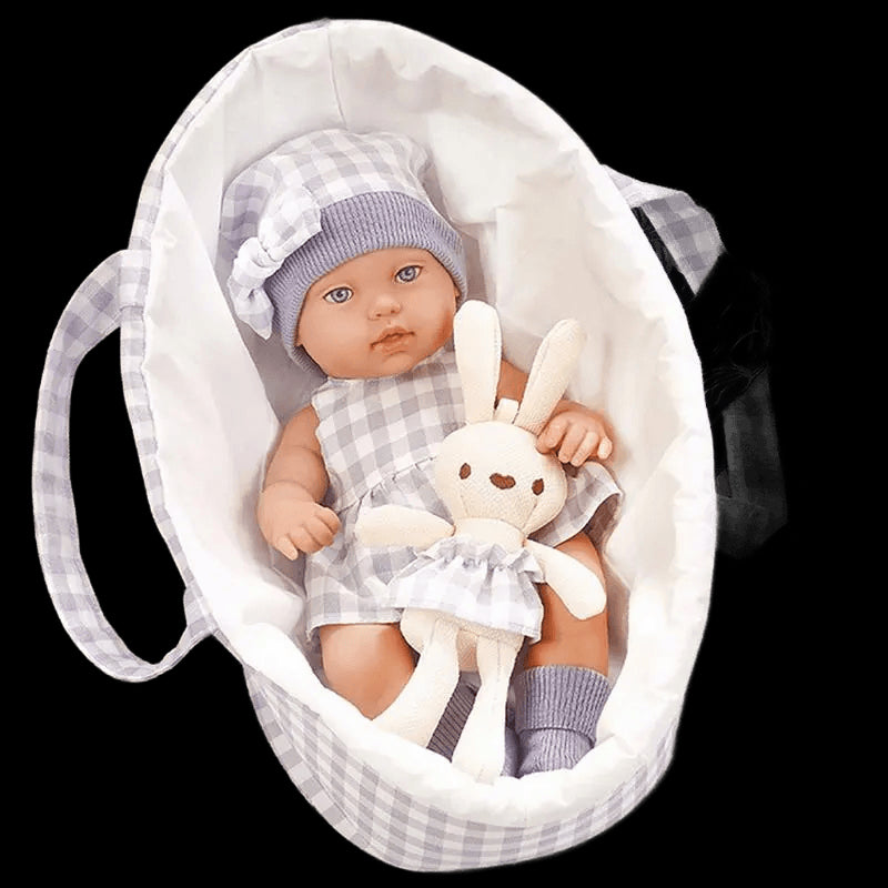 15Inch Full Body Vinyl Baby Doll Realistic Bebe Reborn Doll with Sleeping basket kids Soothing Newborn Doll For Girls favor Gift view