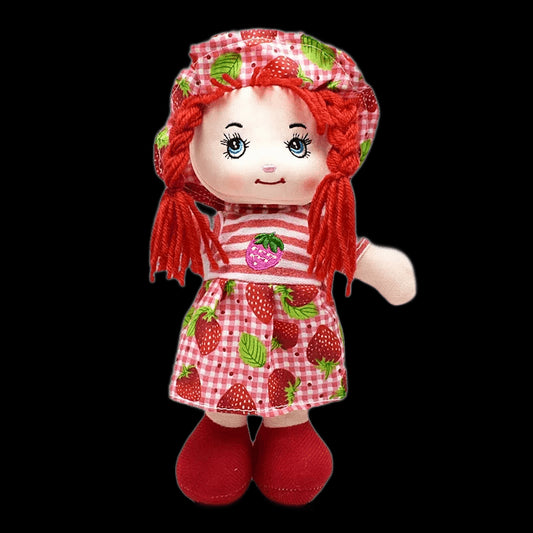 25cm Cartoon Kawaii Fruit Skirt Hat Rag Dolls Soft Cute Cloth Stuffed Toys for Baby Pretend Play Girls Birthday Christmas Gifts view