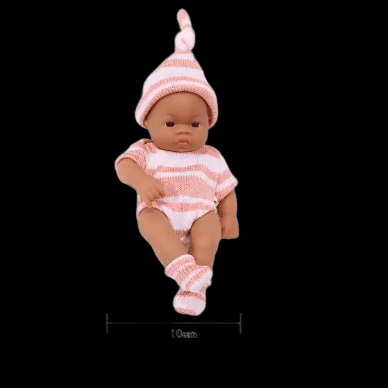 Black Reborn Dolls African Reborn Baby Doll 20cm Dolls Baby Reborn Baby Doll Toys Soft Touch High Quality Doll for Children Toys view