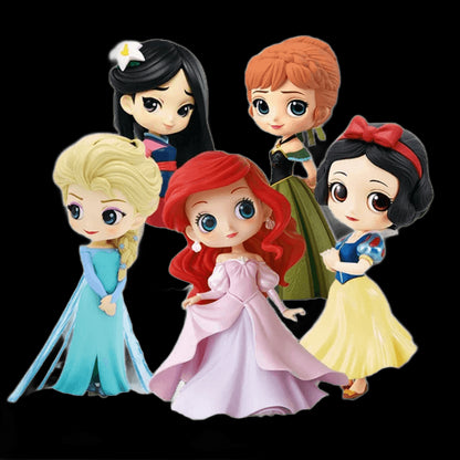 Disney Fairytale Cute Dolls Snow White Mermaid Cinderella Princess Figure Model Cake Decoration Toys for Girls Birthday Gifts view