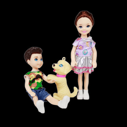 5.5 inch Doll 14cm Little Girl Boy Baby Doll Toys Figures Family Member Cartoon Palm Doll Accessories For Children Girls Gifts view