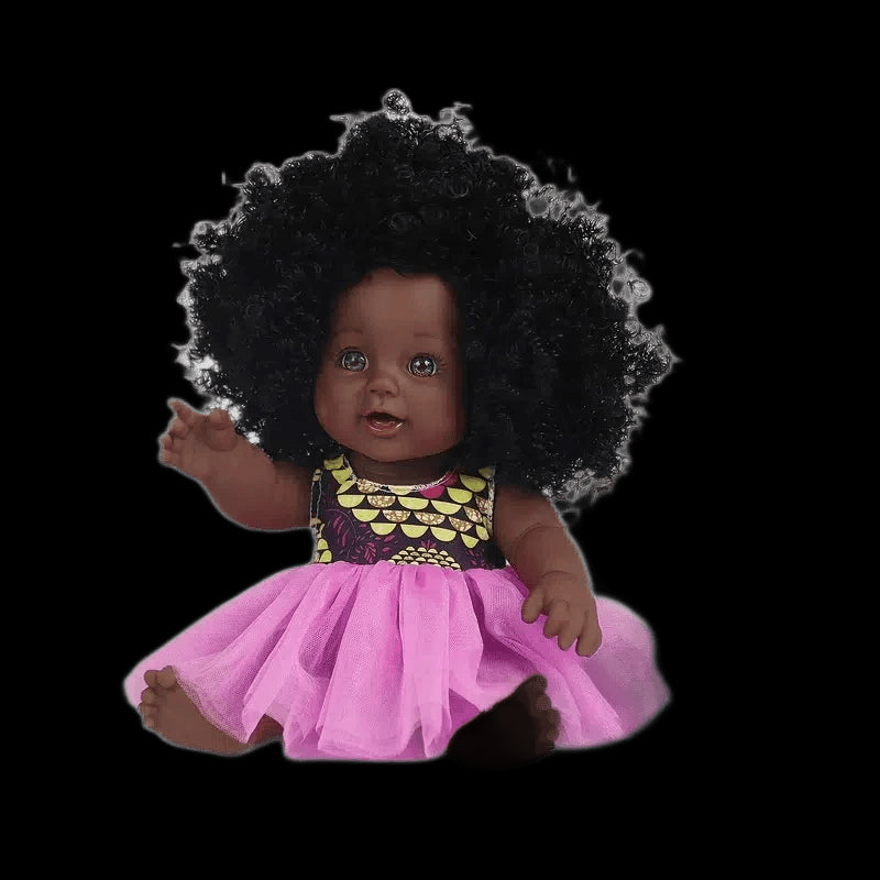 Fashion 2023 doll handmade African wax print costume design black vinyl doll children black doll view