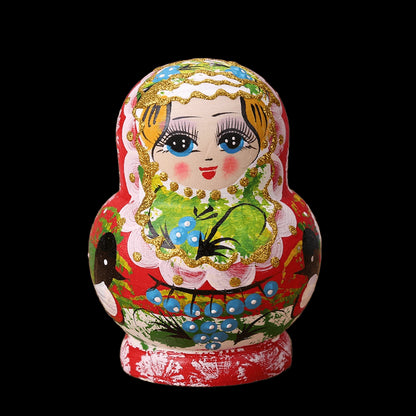 Wooden Matryoshka Dolls 10-Layers Handmade Bird Painted Nesting Dolls Kids Toys view