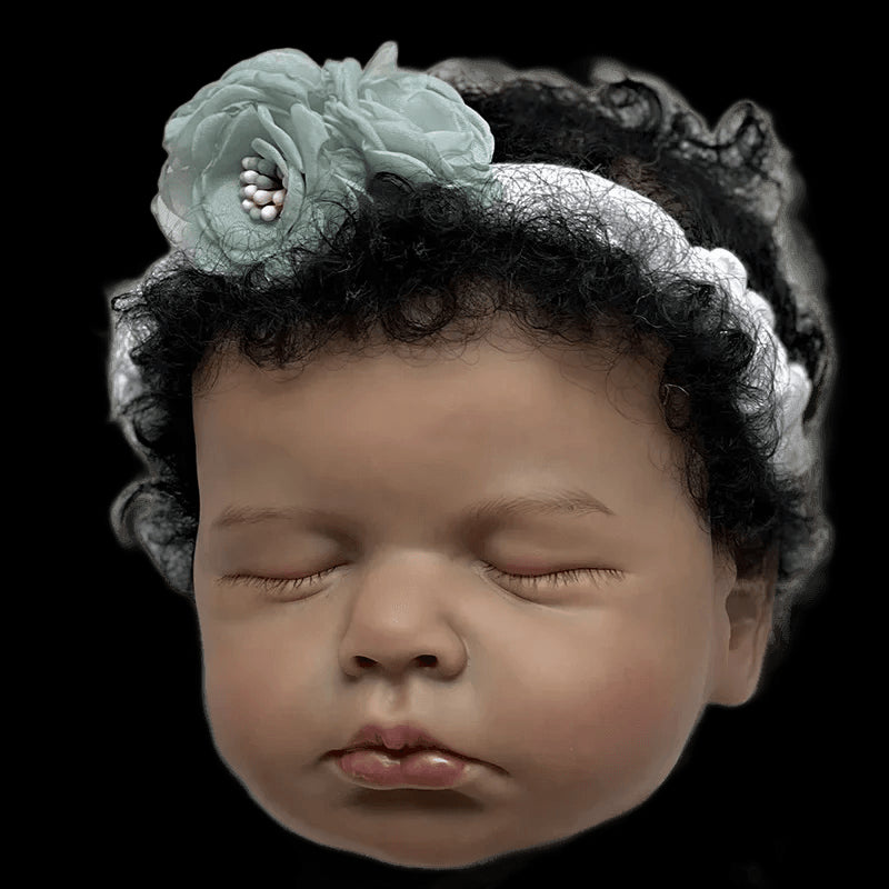 19inch Black Skin Loulou Asleep Reborn Baby Handmade Realistic Bebe Reborn Doll Painted Lifelike Reborn Girls view