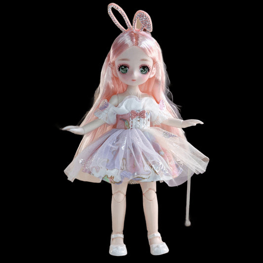 23cm BJD Doll and Clothing 3D Simulation Eyes Comics Face Multiple Movable Joint Hinge Doll Girl DIY Dress Up Toy Birthday Gift view