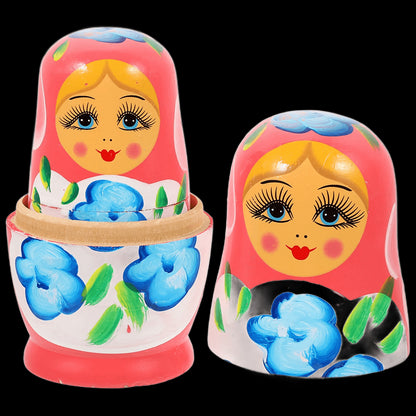 7 Layer Matryoshka Children Kits Wooden Outdoor Kid Toys Ornament Making Dolls Kids Craft Russian Handmade Carving Set view