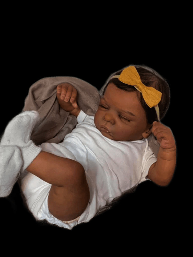 19Inch African American Doll Romy Black Skin Reborn Baby Finished Newborn With Rooted Hair Handmade Toy Gift For Girls view