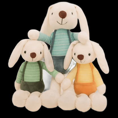 40CM Colorful Candy Long Ear Rabbit Plush Toy Cute Wall Overalls Turned Rabbit Doll Children's Christmas Birthday Gift view