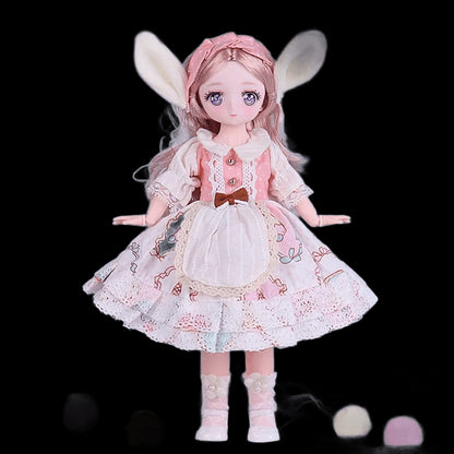 Pink Eyed 30cm Doll with Clothes Multiple Movable Joints Princess Style 3D Simulated Hinge Doll Fashion Cute 1/6 Bjd Doll view