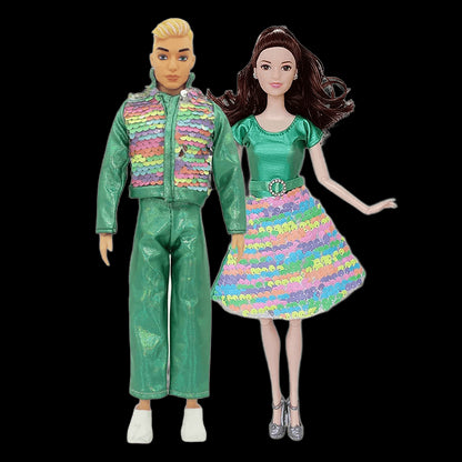 30cm Couple Doll Girlfriend & Boyfriend Ken Doll 1/6 Doll with Wheat Complexion Body Couple Outfit Parents Cosplay Toys Gifts view