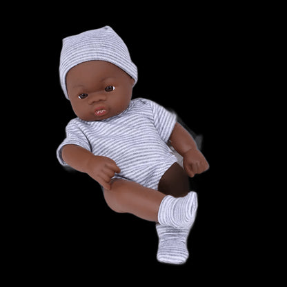 Black Reborn Dolls African Reborn Baby Doll 20cm Dolls Baby Reborn Baby Doll Toys Soft Touch High Quality Doll for Children Toys view