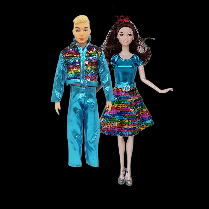 30cm Couple Doll Girlfriend & Boyfriend Ken Doll 1/6 Doll with Wheat Complexion Body Couple Outfit Parents Cosplay Toys Gifts view