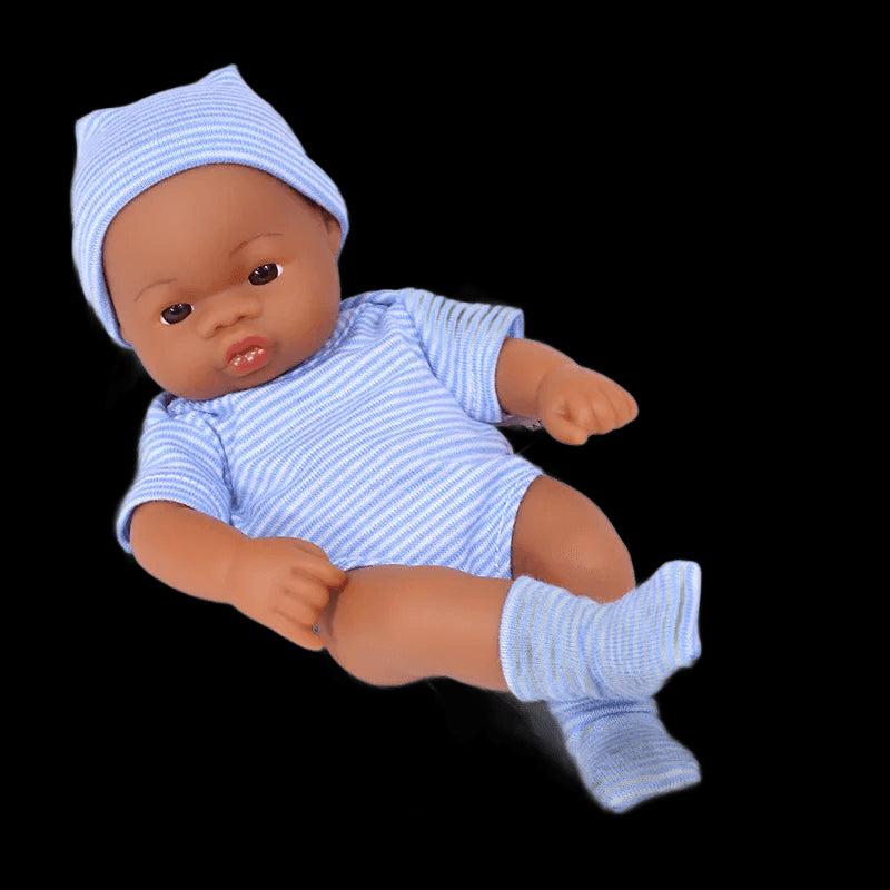 Black Reborn Dolls Silicone Reborn Baby Doll 20cm Dolls Baby Reborn Baby Doll Toys Soft Touch High Quality Doll for Children view