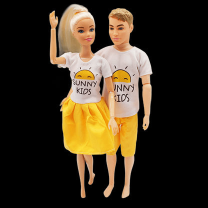 30cm Couple Doll Girlfriend & Boyfriend Ken Doll 1/6 Doll with Wheat Complexion Body Couple Outfit Parents Cosplay Toys Gifts view