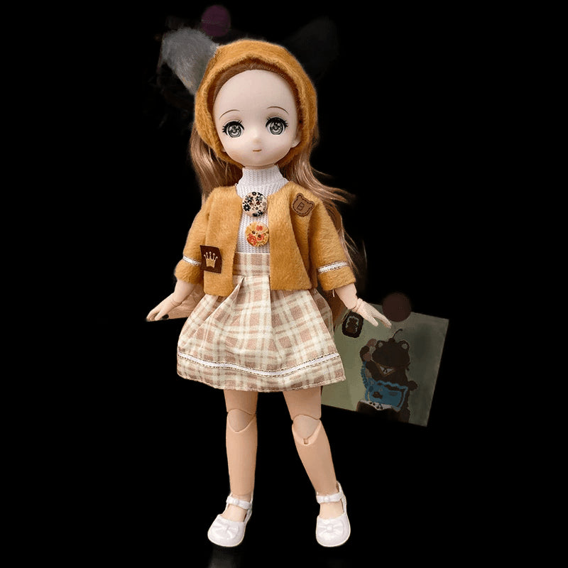 BJD Doll and Clothes 23 Multiple Removable Joints Full Set 30cm 1/6 3D Eyes Anime Doll Girl Dress Up Birthday Gift DIY Toys view