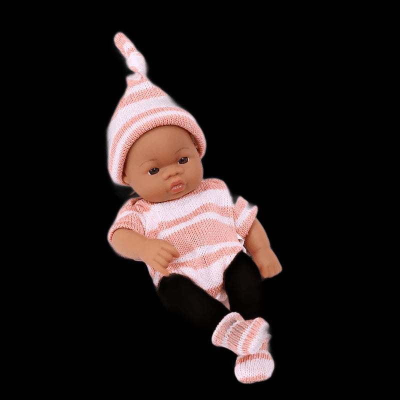 Black Reborn Dolls Silicone Reborn Baby Doll 20cm Dolls Baby Reborn Baby Doll Toys Soft Touch High Quality Doll for Children view