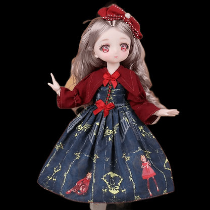 Pink Eyed 30cm Doll with Clothes Multiple Movable Joints Princess Style 3D Simulated Hinge Doll Fashion Cute 1/6 Bjd Doll view