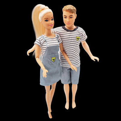 30cm Couple Doll Girlfriend & Boyfriend Ken Doll 1/6 Doll with Wheat Complexion Body Couple Outfit Parents Cosplay Toys Gifts view